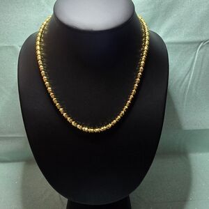 NWOT - 18" - 14k Gold Over 925 Sterling Silver - Ice Cut - Barrel Link Necklace